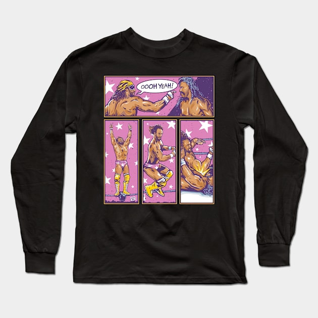 Macho Man Randy Savage Comic Long Sleeve T-Shirt by Holman